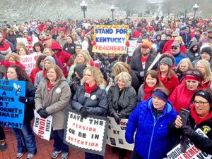 “This fight is worth fighting,” teachers and supporters chant at March 21 protest in Kentucky capital.