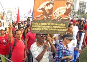 Hundreds of thousands joined International Workers Day mobilization in Havana, May 1.