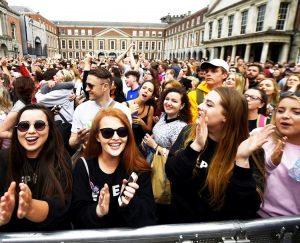 Mass celebration in Dublin May 26, day after referendum victory ending ban on abortions.