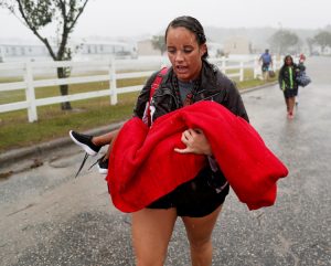 Cajun Navy volunteer helps evacuate trailer park in Lumberton, North Carolina, Sept. 15.