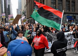 Protesters celebrate after conviction Oct. 5 of Chicago cop Jason Van Dyke of second-degree murder in 2014 killing of Laquan McDonald. Jurors said they just didn’t believe Van Dyke.