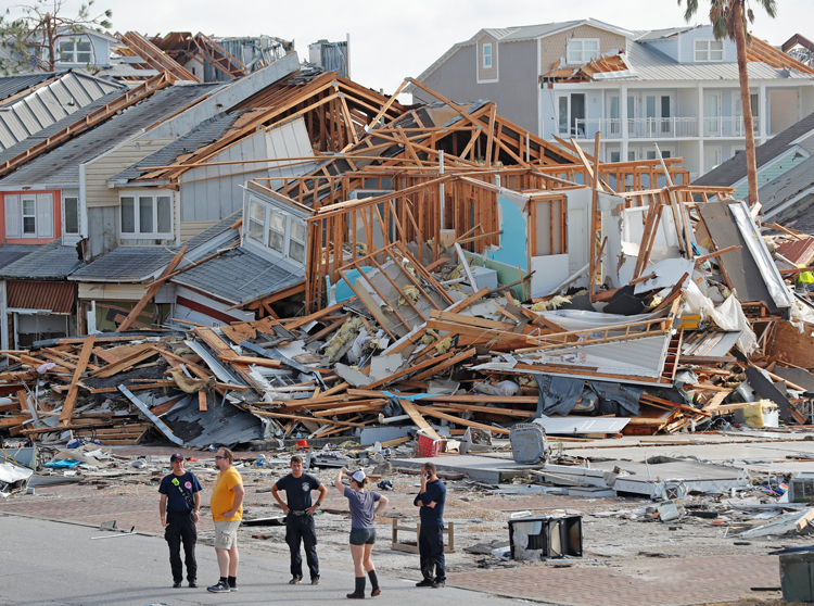 Workers face total destruction in Mexico Beach, Florida, where pro-builder codes allowed use of inferior material to boost profits. As storm neared, gov’t told people “you’re on your own.”