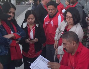 Teachers in Los Angeles review proposed contract before vote after six-days on strike Jan. 22.