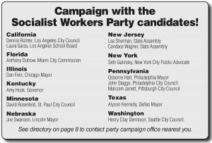 Campaign with the Socialist Workers Party candidates!