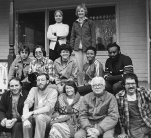 Bailey (top) with Andrea Morell at SWP leadership school, 1981. Mike Tucker (left) and Sam Manuel bookend middle row; also in row (from left), Ilona Gersh, Barbara Graham, Hattie McCutcheon. Bottom row (from left), John Gaige, Andy Rose, Arminda Yañez, George Novack, Miguel Pendas.