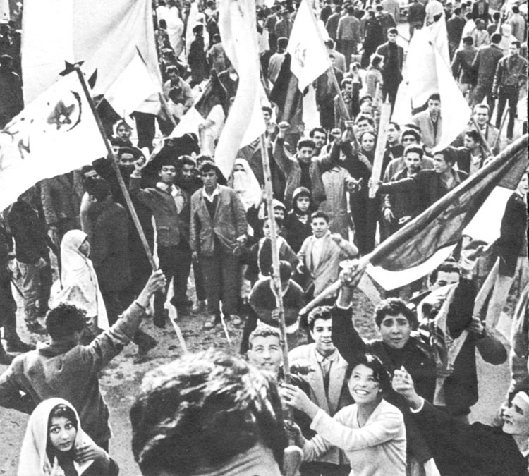 Supporters of National Liberation Front in Algeria rally in early 1960.