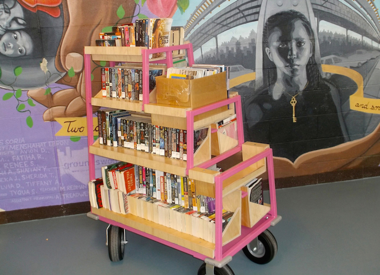 Book cart at Rikers Island prison. At best, prisoners in New York City jails are only allowed access to books twice a month and can only borrow two at a time — if they’re allowed any at all.
