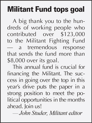 Militant Fund Tops Goal