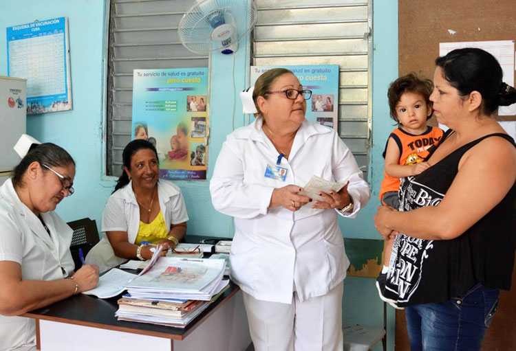 Clinic in Camagüey, Cuba, in March. Through its neighborhood doctors, nurses and special programs put in place since outbreak of coronavirus, Cuba has mobilized to confront new disease. Unlike the for-profit system in capitalist countries, in Cuba no one is left on their own.