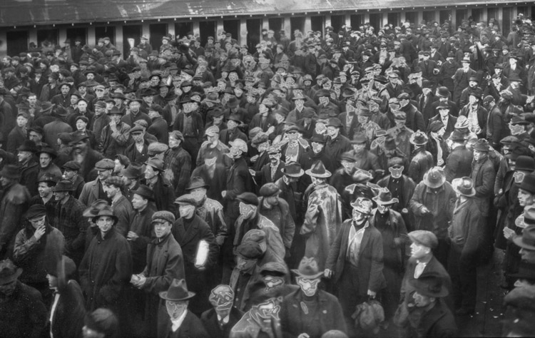 In February 1919 more than 60,000 union members in Seattle walked out in first general strike in the U.S. City was hard hit by “Spanish flu,” but workers did not put the class struggle on hold.