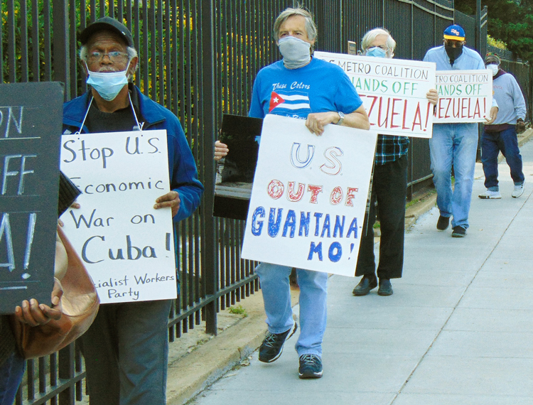 DC picket protests US rulers’ attacks against Cuba
