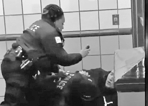 Cellphone video shows Ariel Roman being tackled, pepper-sprayed by two cops on Chicago subway station Feb. 28, then they shot him twice. His crime? He walked between cars.