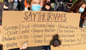 Like many other protests, May 29 march in Louisville, Kentucky, points to names of numerous victims of police killings, including Breonna Taylor who was shot by city’s police March 13.