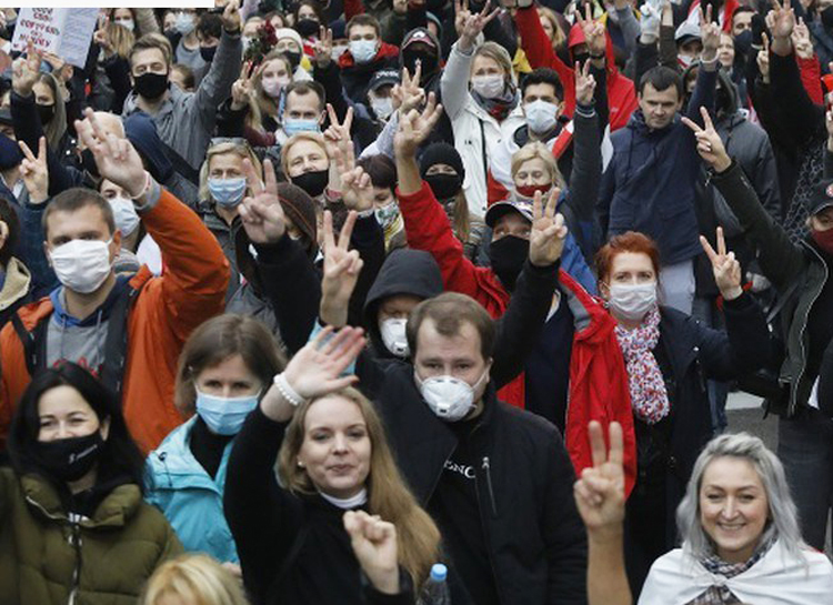 Some 200,000 protesters in Minsk, Belarus, Oct. 25, mark 11 weeks of marches, strikes demanding dictator Alexander Lukashenko resign, new elections be held and all those detained by authorities be released.