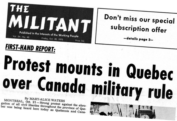 50 years ago: Ottawa sends troops to occupy Quebec