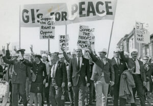 Over 500 active-duty GIs joined San Francisco protest against Washington’s war in Vietnam, Oct. 12, 1968. GI opposition to the war, disintegrating morale was a key factor in U.S. defeat.