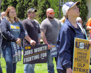 Steelworkers on strike against ATI and supporters rally May 15.