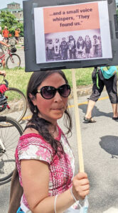 Thousands joined annual protest for Indigenous rights July 1 in Montreal. Protest grew from outrage over discovery of mass graves of children.