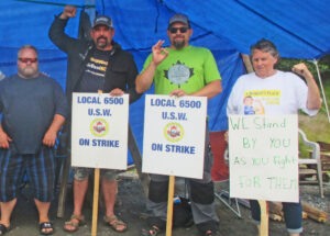 Over 2,400 United Steelworkers union miners and other workers at Vale have been on strike in Sudbury since June 1. Sign reflects growing solidarity for the workers’ struggle.