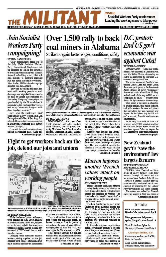 Mother Jones All workers must unite to fight common foe The Militant