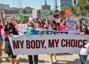 San Jose march, one of 660 actions Oct. 2 against attacks on women’s right to abortion. “We have to be more willing to debate, express our opinion and stand up for it,” said Jessica Hoag at Philadelphia march.