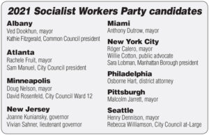 2021 Socialist Workers Party candidates