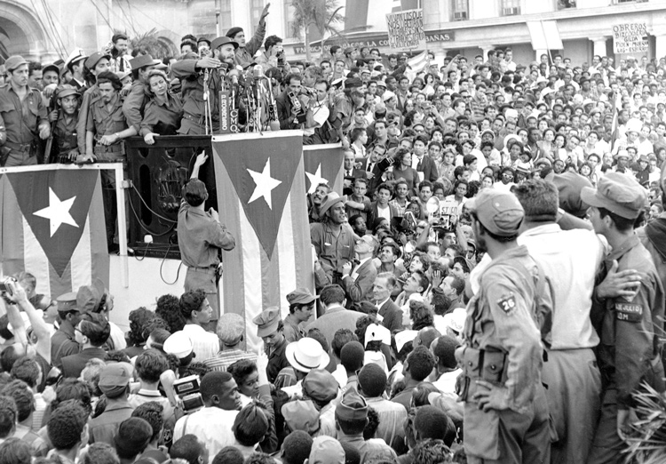 Fidel Castro addresses crowd in Havana in January 1959, after triumph over U.S.-backed Batista dictatorship. “Before January, a vanguard was the main protagonist in events” in Cuba, Castro said 20 years later, but “since that January, the main protagonist has been the people.”