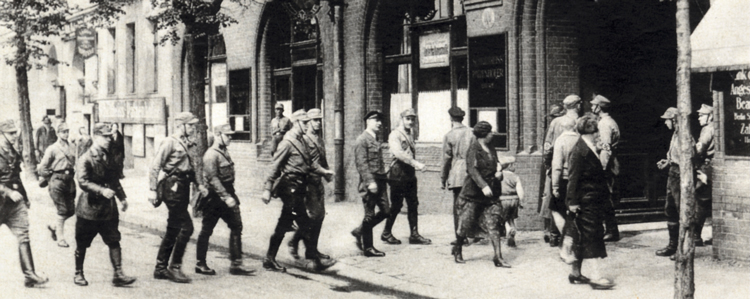 Nazi stormtroopers occupy union offices in Berlin 1933. Stalinist line that Social Democrats were “social fascists,” refusal to collaborate with them in fight against Hitler, allowed fascists to come to power without facing serious working-class combat.