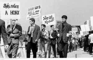 Los Angeles, June 11, 1964: Some 200 students protest college having shah of Iran as a featured speaker and being given an honorary degree at that year’s University of California Los Angeles graduation ceremony. The protest was initiated by Iranian Students Association and Young Socialist Alliance.