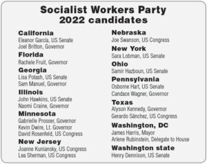 Socialist Workers Party 2022 candidates