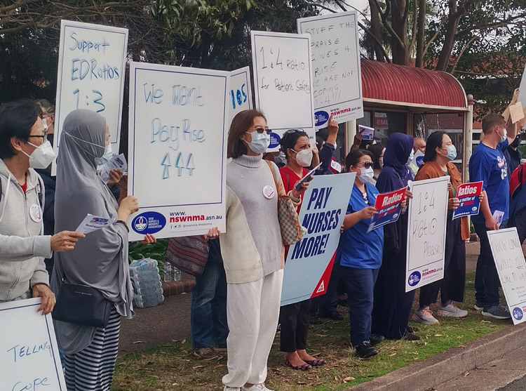 Nurses in New South Wales in Australia struck Sept. 1 for wage increase and lower nurse-to-patient ratios. “If we are ‘heroes’ of pandemic, why won’t they negotiate with us?” they asked.