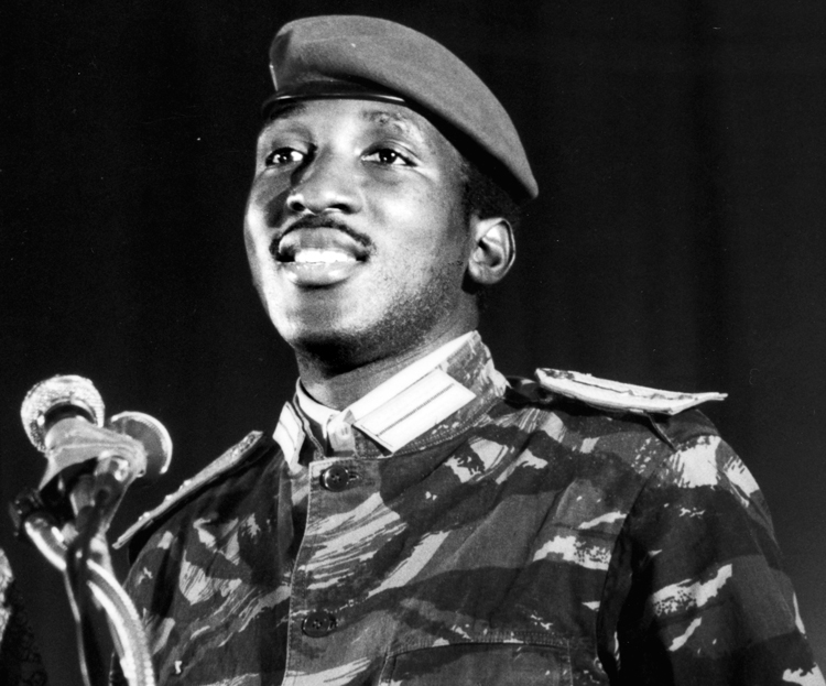 Thomas Sankara speaking in Harlem, New York, Oct. 3, 1984, the day before addressing the United Nations. “I speak on behalf of the ‘great disinherited people of the world,’” he said.