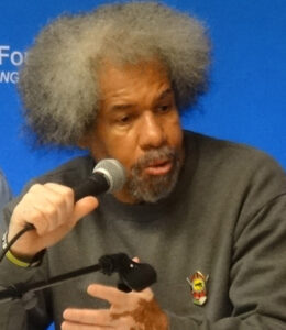 Albert Woodfox speaks in New York, March 28, 2019. To confront prison conditions, “we turned toward society, not away,” he said.