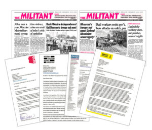 The two issues of the Militant that were banned at the U.S. prison in Phoenix and a sampling of letters sent to the Federal Bureau of Prisons calling for overturning suppression of the paper. Outcry against ban drew protests from Arizona newspaper association and constitutional rights groups nationwide.