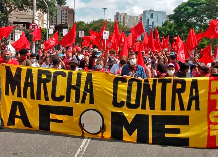 Miles marchan en todo Brasil el 14 de nov. exigiendo baja de precios de alimentos y combustible. En Brasil, el tercer productor mundial de alimentos, 33 millones no tienen suficiente comida.