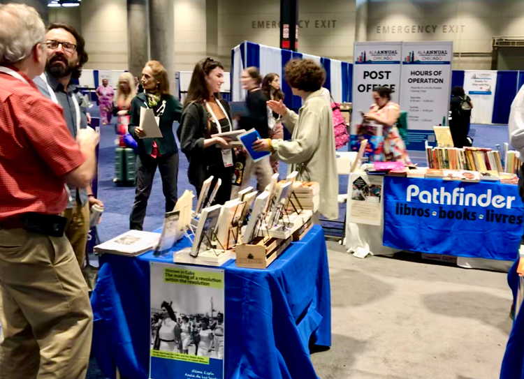 Discussions of defense of constitutional freedoms, “woke” book bans, need for unions today, politics led to high sales of Pathfinder books at American Library Association conference.