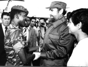 Fidel Castro welcomes Thomas Sankara in Havana Sept. 25, 1984. Sankara, a communist, looked to Castro’s Marxist leadership and the voluntary mobilizations of workers and peasants in Cuba’s socialist revolution as he led a popular, democratic revolution in Burkina Faso.
