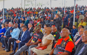 Some 800 people listened to talk by Cuban President Miguel Díaz-Canel at Freedom Park in Pretoria, South Africa, Aug. 23. Event celebrated Cuban Revolution’s role in overthrow of apartheid rule.