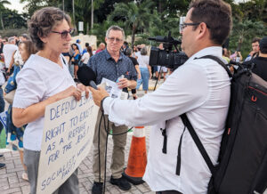 “The Holocaust shows why Israel has to be a refuge for Jews,” Rachele Fruit, SWP candidate for U.S. Senate from Florida, told press as 3,000 rallied at Miami’s Holocaust Memorial Oct. 10. “Fight to end Jew-hatred will take working-class struggle to take political power, socialist revolution.”