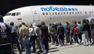 Antisemitic mob surrounds airplanes on tarmac at Makhachkala airport in Russian republic of Dagestan Oct. 29 in hunt for Jews. Hundreds more thugs invaded airport terminal or pelted buses of passengers with rocks, seeking out those with Israeli passports.