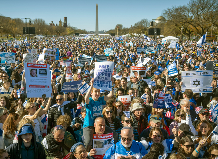 Massive nationwide rally in Washington, D.C., Nov. 14 defends Israel’s right to exist as a refuge for Jews, demands release of hostages held by Hamas and protests growing antisemitic attacks.