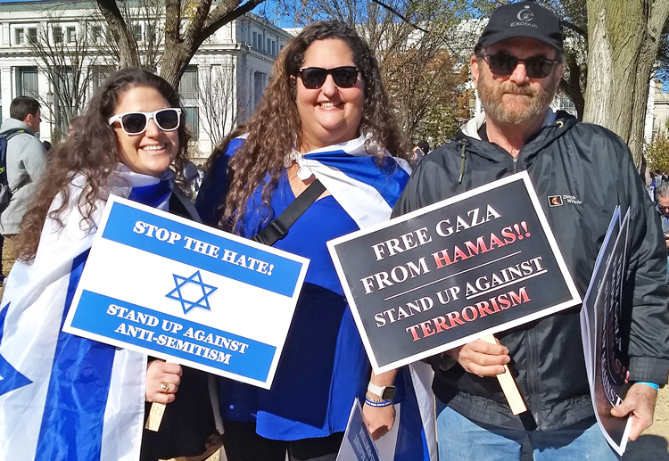 Participants in Nov. 14 rally in Washington, D.C., protest against Hamas’ Oct. 7 pogrom.