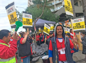 Hotel workers in Los Angeles area strike, rally for contract