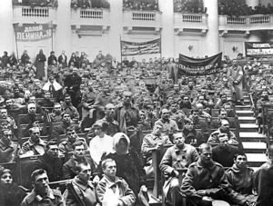Petrograd Soviet meets in September 1917 as working-class support for Bolshevik Party expands, culminating in Russian Revolution. Socialist Workers Party is being built along the same course, forging a revolutionary working-class party in program and composition to take power.