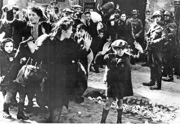 Jewish survivors surrounded by Nazi stormtroopers after crushing of heroic monthlong Warsaw ghetto uprising by Polish Jews in 1943. Over 6 million Jews were killed by Hitler regime in the Holocaust. Taking on Jew-hatred is crucial task for the working class today.