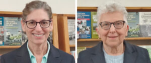 À gauche, Rachele Fruit, candidate du SWP à la présidence des États-Unis. À droite, Margaret Trowe, candidate du SWP à la vice-présidence.