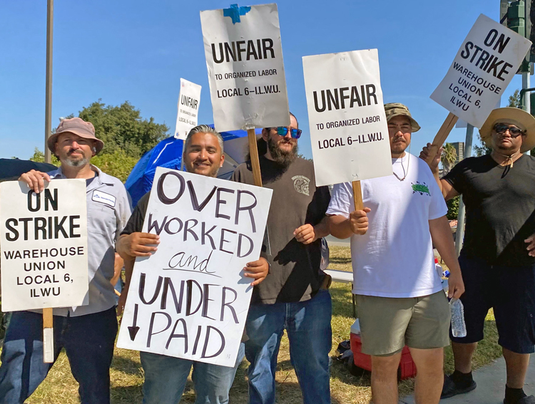 Members of ILWU Local 6, IAM Local 1584 on strike at Georgia-Pacific in Antioch, California, Sept. 23, fighting for better wages, working conditions, schedule changes, more family time.