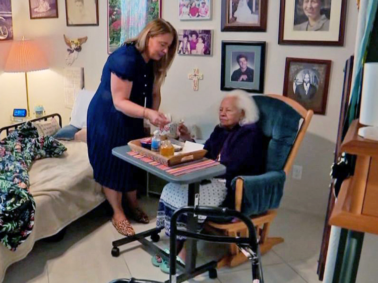 After finding assisted-care facilities would cost $7,000 per month and up, Tammy La Barbera quit her job to care for her mother in Murrieta, California. Barely able to cover the rent, La Barbera says she doesn’t know what she’ll do when her mother’s dementia gets worse.