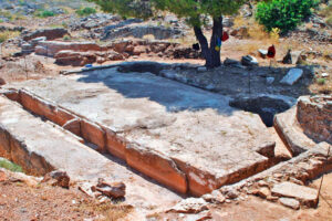 Table for slaves to wash off silver mined at Laurion in Greece over 2,500 years ago. Frederick Engels criticized those who moralized against ancient slave society. The evolution of class society registered advances for humanity, laying groundwork for socialist revolution today.