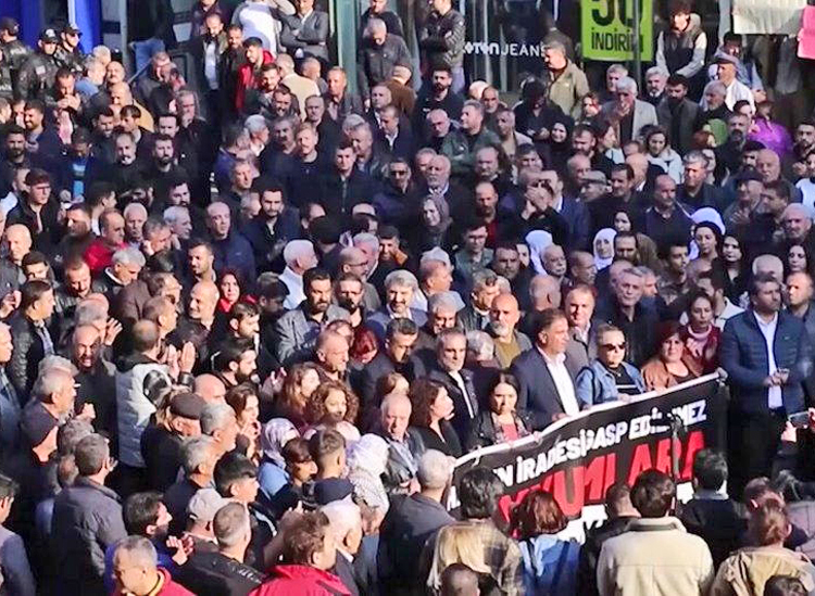 Kurdish supporters in Diyarbakir, Turkey, protest Nov. 4 against Erdogan government’s replacement of three elected mayors, alleging they have links with “terrorist” Kurdistan Workers’ Party. Erdogan acts to expand Ankara’s world standing while attacking Kurdish national rights.